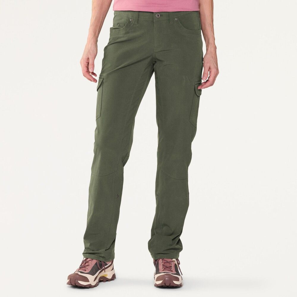 Kuhl Freeflex Cargo Roll Up pants women’s 6 dark moss green Hiking Outdoor gorp